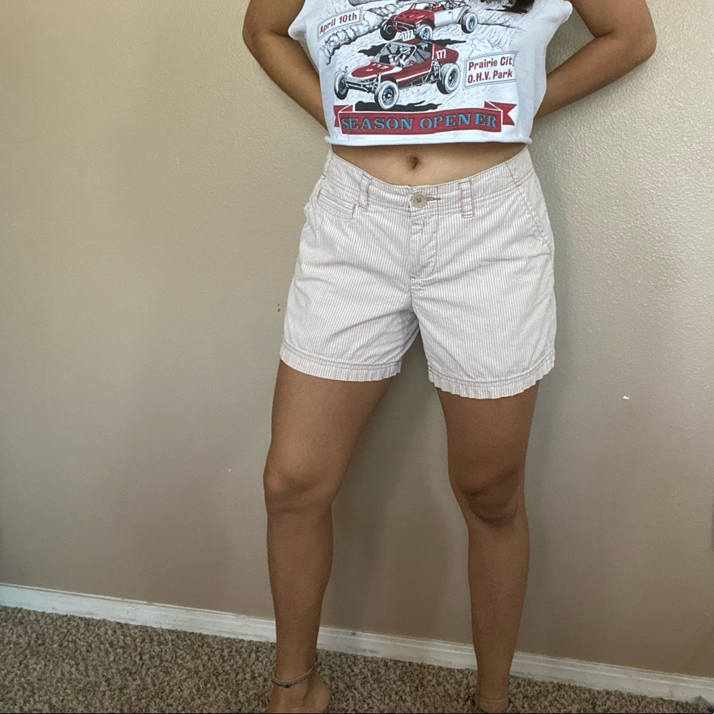 Vintage Cream n White Striped Shorts size 4